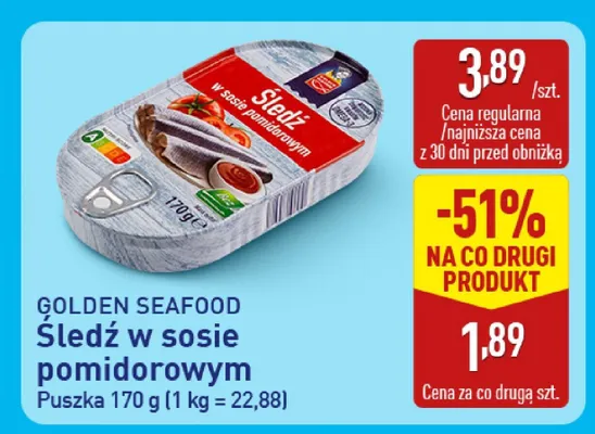 Śledź w sosie pomidorowym promocja w Aldi