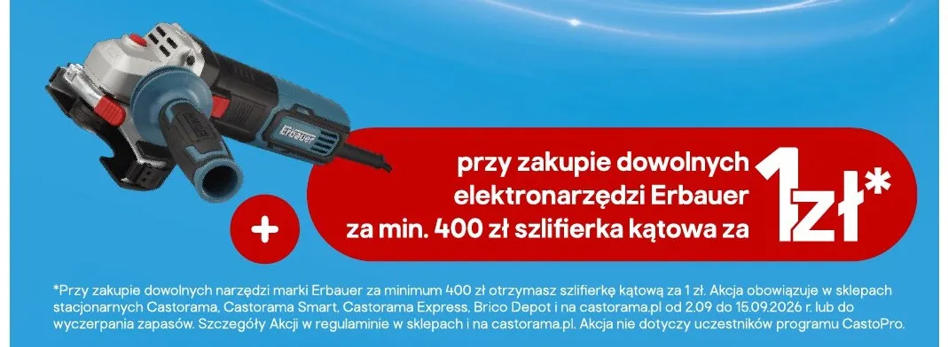 Szlifierka kątowa Erbauer promocja w Castorama