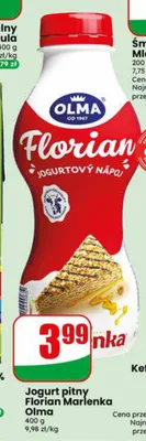 Jogurt pitny Florian Marlenka Olma promocja w Dino