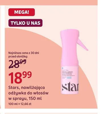 Nawilżająca odżywka do włosów w sprayu Stars promocja w Rossmann