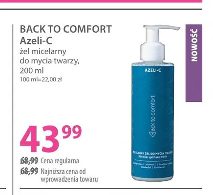 Żel micelarny do mycia twarzy Back To Comfort Azeli-C promocja w Hebe