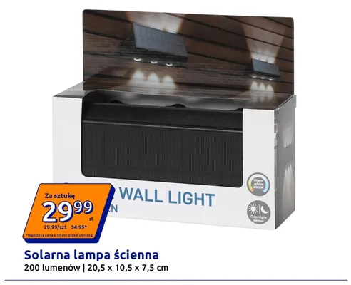 Solarna lampa ścienna promocja w Action