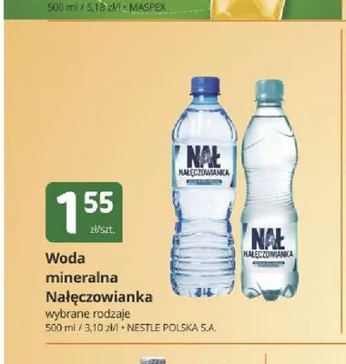 Woda mineralna Nałęczowianka delikatnie gazowana promocja w Marketvita