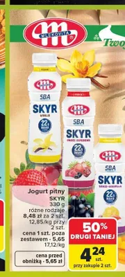 Jogurt pitny Skyr SBA Mlekovita wanilia promocja w Carrefour Market