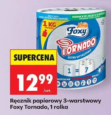 Ręcznik papierowy 3-warstwowy Foxy Tornado promocja w Biedronka
