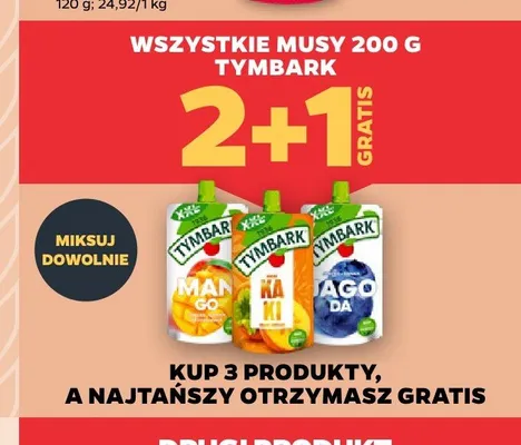 Mus owocowy Tymbark promocja w Netto