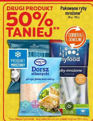 Ryby mrożone dorsz atlantycki lub myfood promocja w POLOmarket