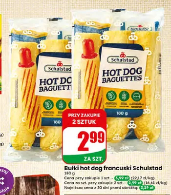 Bułki hot dog francuski Schulstad promocja w Dino