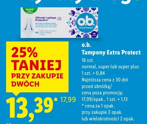 Tampony Extra Protect promocja w Lidl