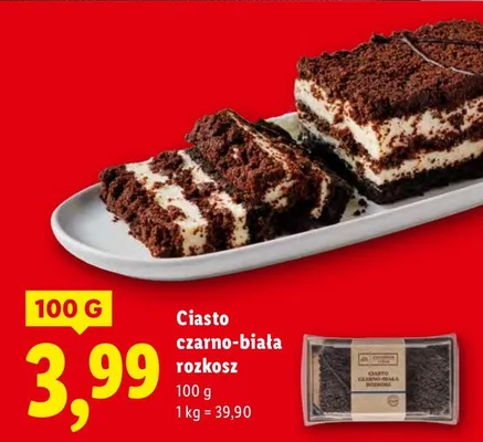 Ciasto czarno-biała rozkosz promocja w Lidl