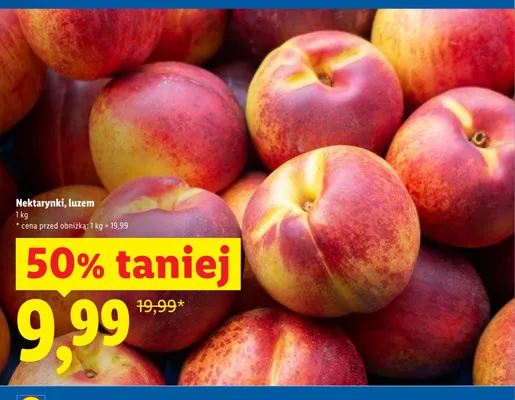 Nektarynki luzem promocja w Lidl