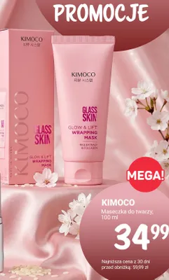 Maseczka do twarzy Kimoco Glass Skin Glow & Lift Wrapping Mask Rice Extract & Collagen promocja w Rossmann