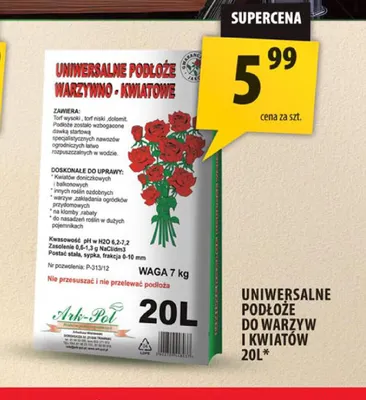 Uniwersalne podłoże do warzyw i kwiatów Ark-Pol promocja w Arhelan
