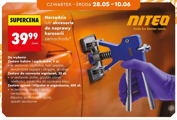 Zestaw spinek i klipsów w organizerze NITEO 655 el. promocja w Biedronka