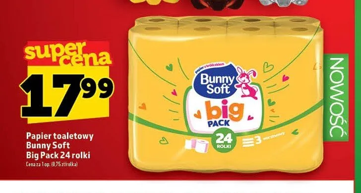 Papier toaletowy Bunny Soft Big Pack 24 rolki promocja w TOPAZ