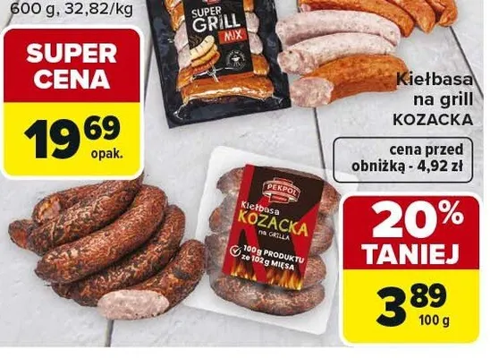 Kiełbasa na grill kozacka promocja w Carrefour Market