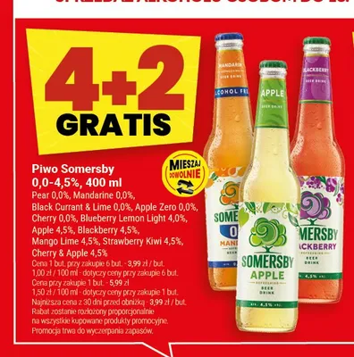 Piwo bezalkoholowe Somersby Apple Zero promocja w Twój Market