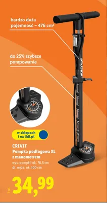 Pompka podłogowa XL z manometrem promocja w Lidl