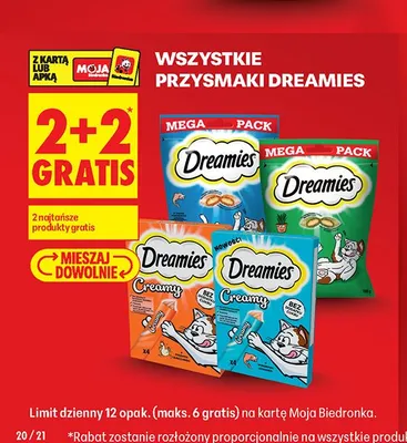 Przysmaki dla kotów Dreamies Creamy z łososiem promocja w Biedronka