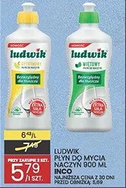 Ludwik płyn do mycia naczyń 900ml Inco promocja w Wafelek
