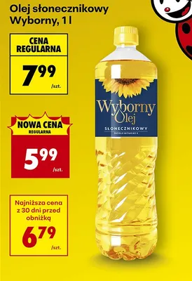 Olej słonecznikowy Wyborny promocja w Biedronka