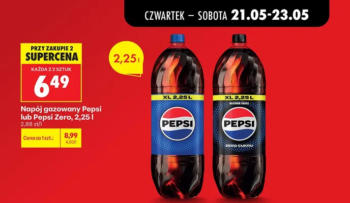 Napój gazowany Pepsi Zero promocja w Biedronka
