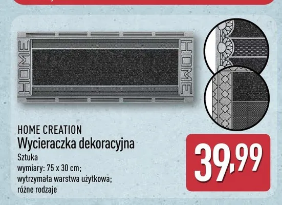 Wycieraczka dekoracyjna HOME CREATION promocja w Aldi