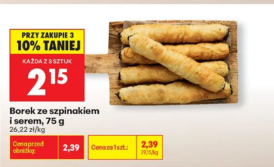 Borek ze szpinakiem i serem promocja w Biedronka
