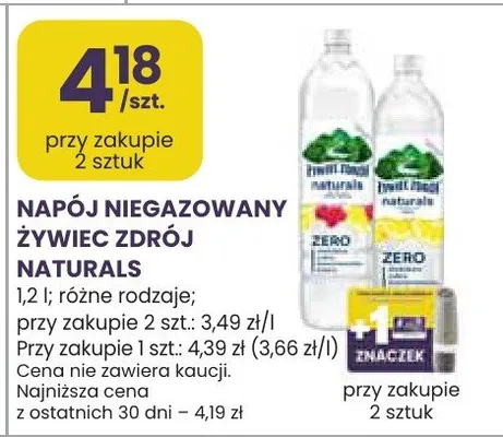 Napój niegazowany żywiec zdrój naturals promocja w Stokrotka