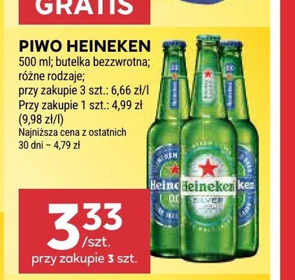 Piwo Heineken Original promocja w Stokrotka
