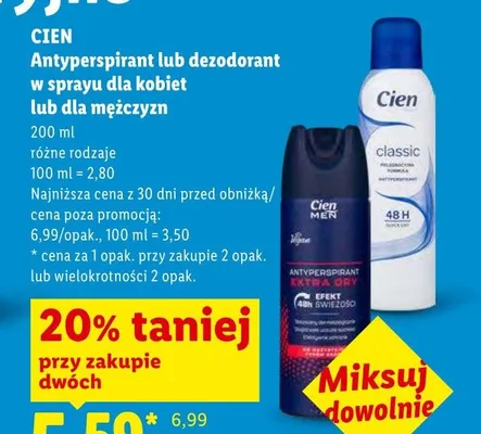 Dezodorant w sprayu dla kobiet Cien promocja w Lidl
