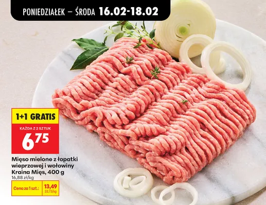 Mięso mielone z łopatki wieprzowej i wołowiny 400g promocja w Biedronka