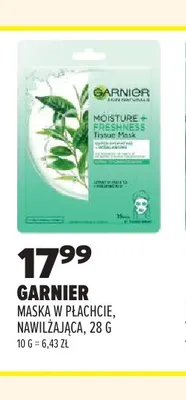 Maska w płachcie nawilżająca Garnier promocja w Drogerie Natura