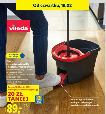 Zestaw do mycia podłóg z mopem Easy Wring & Clean promocja w Lidl