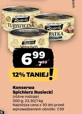 Konserwa śpichlerz Rusiecki mięsna promocja w Netto