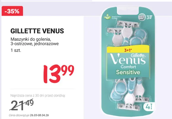 Maszynki do golenia, 3-ostrzowe, jednorazowe promocja w Rossmann