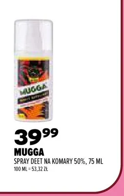 Spray DEET na komary Mugga 50% promocja w Drogerie Natura