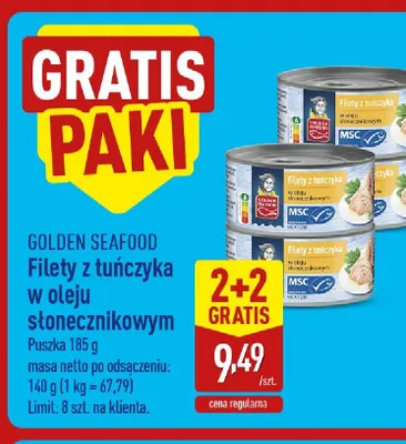 Filety z tuńczyka w oleju słonecznikowym Golden Seafood promocja w Aldi