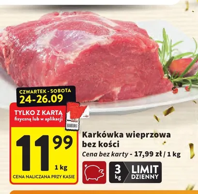 Karkówka wieprzowa bez kości promocja w Intermarche