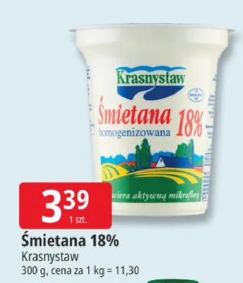 Śmietana 18% Krasnystaw promocja w Leclerc