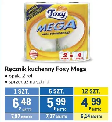 Ręcznik kuchenny Foxy Mega promocja w Makro