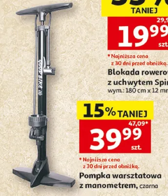 Pompka warsztatowa z manometrem czarna promocja w Auchan