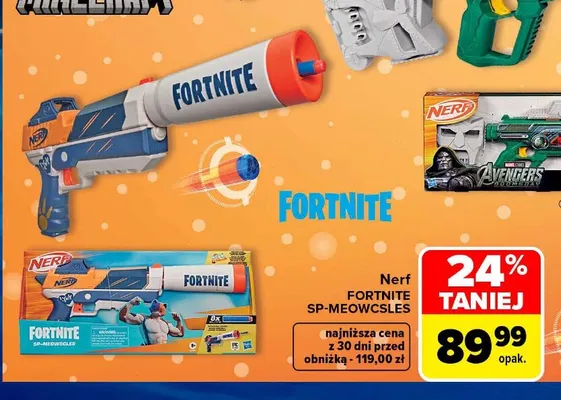 Wyrzutnia Nerf Fortnite SP-Meowcsles promocja w Carrefour
