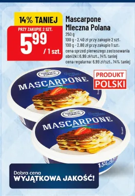 Serek Mascarpone Mleczna Polana promocja w POLOmarket