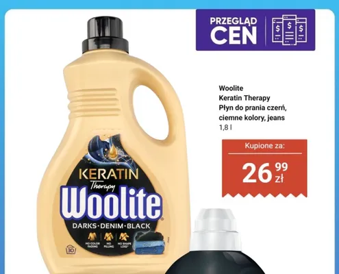 Płyn do prania Woolite Keratin Therapy czerń, ciemne kolory, jeans promocja w Dino