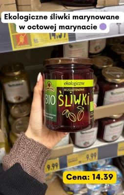 Śliwki ekologiczne bezglutenowe marynowane  promocja w Kaufland