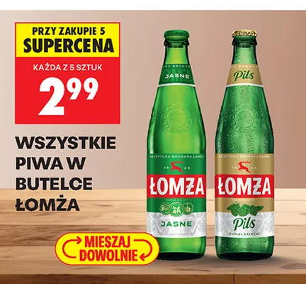 Piwo w butelce Łomża promocja w Biedronka