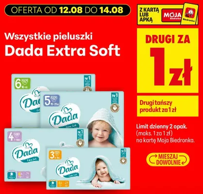 Pieluszki Dada Extra Soft promocja w Biedronka
