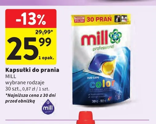 Kapsułki do prania Mill promocja w Intermarche