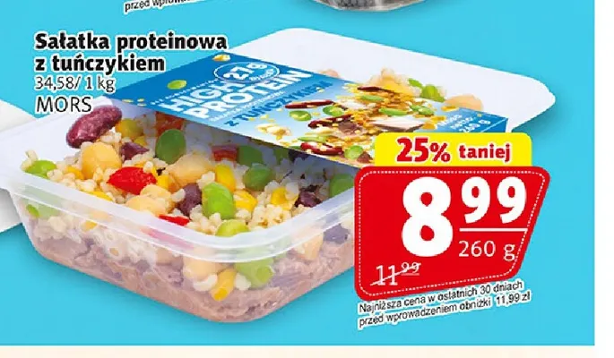 Sałatka proteinowa z tuńczykiem Mors promocja w Prim Market